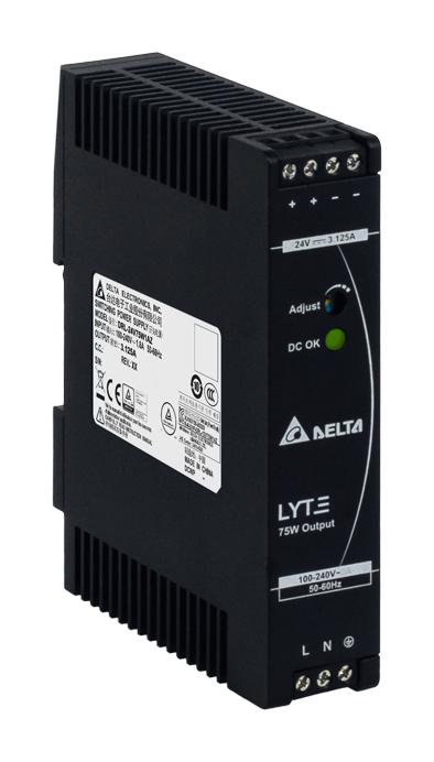 DRL-24V75W1AZ POWER SUPPLY, AC-DC, 24V, 3.125A DELTA ELECTRONICS / POWER
