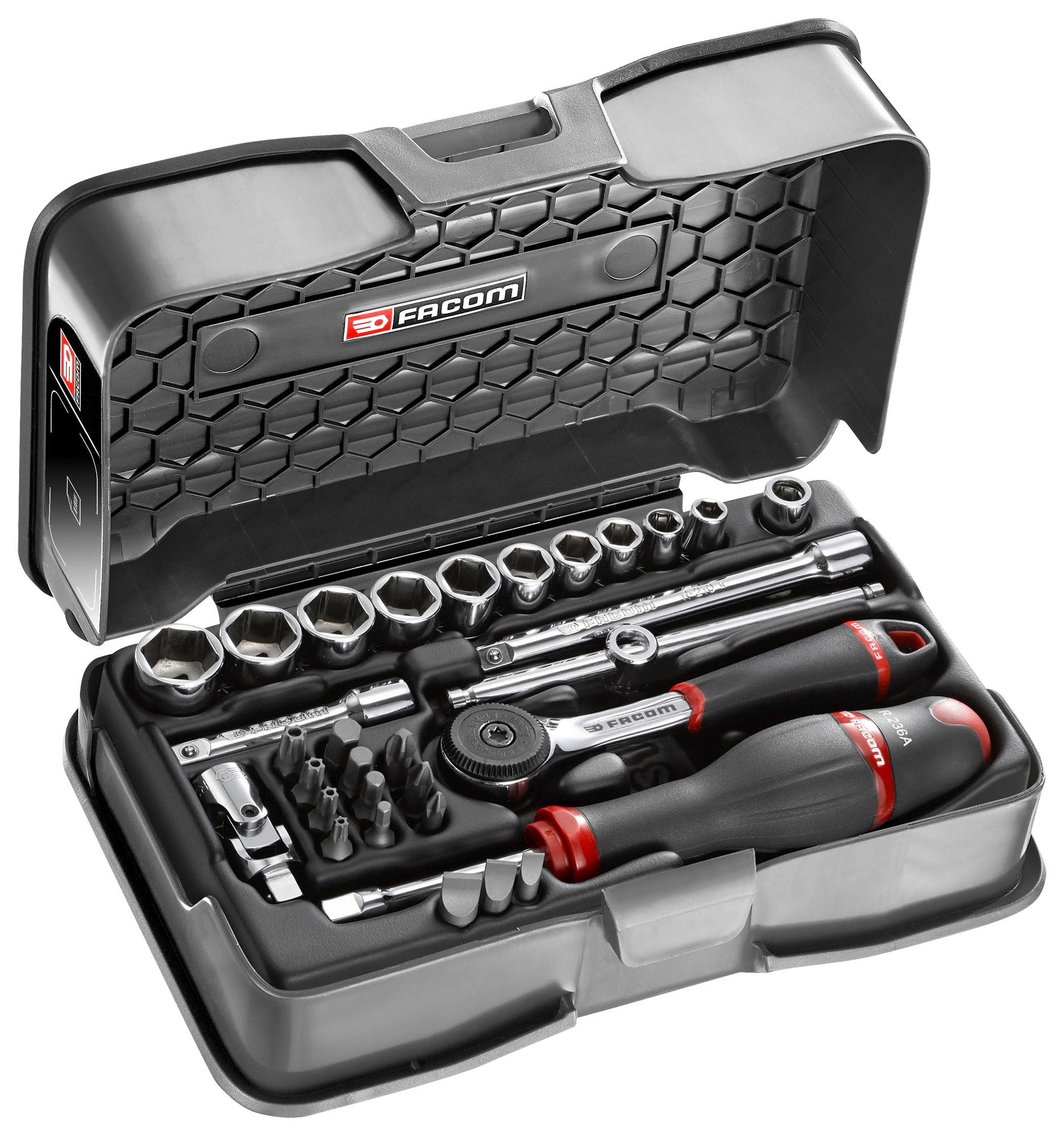 R.161-5P6 1/4" METRIC 6-POINT SOCKET, 31PC FACOM