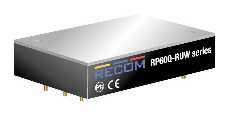 RP60Q-11024SRUW/P DC-DC CONVERTER, 24V, 2.5A RECOM POWER