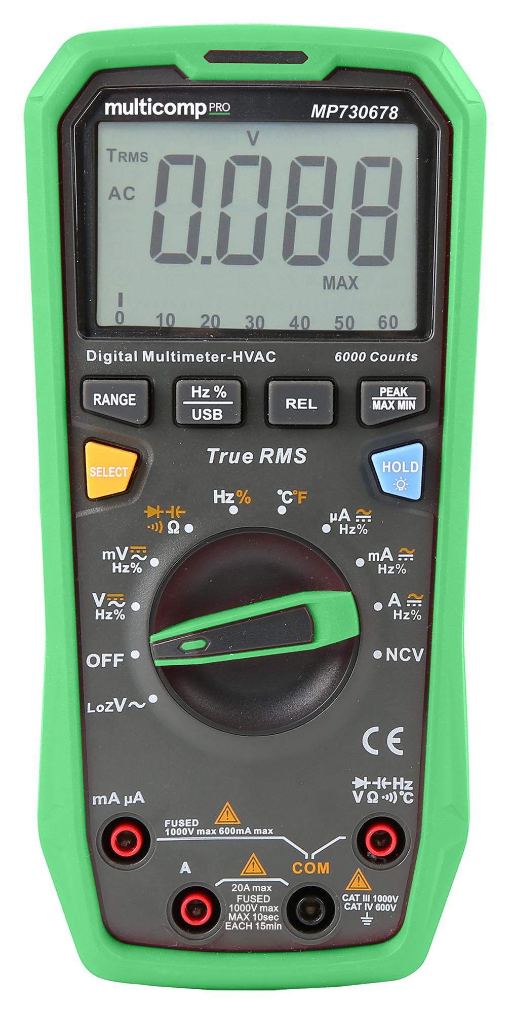 MP730678 DMM, TRUE RMS, 20A, 1KV, 6000 COUNT MULTICOMP PRO