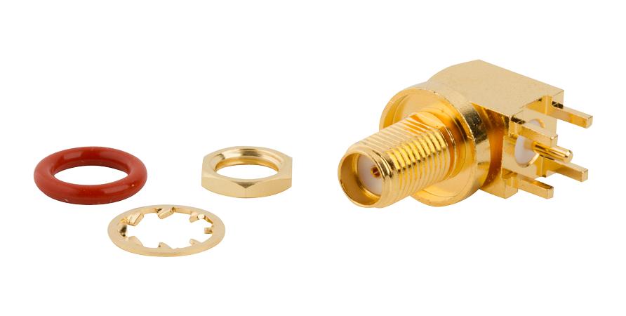 132203-18 RF COAXIAL, SMA R/A JACK, 50 OHM, PCB AMPHENOL RF