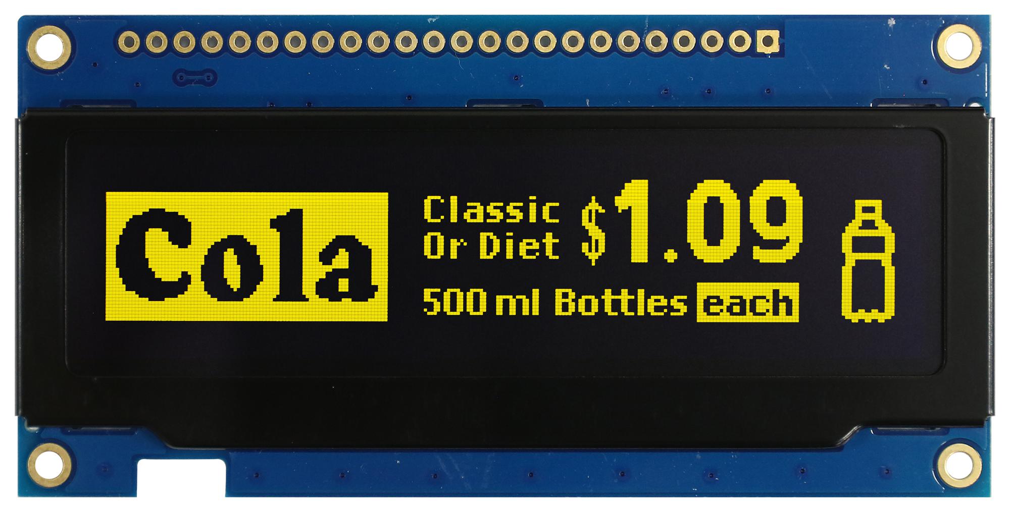 MDOB256064B1V-YM OLED GRAPHIC DISPLAY, COB, 256 X 64P, 3V MIDAS