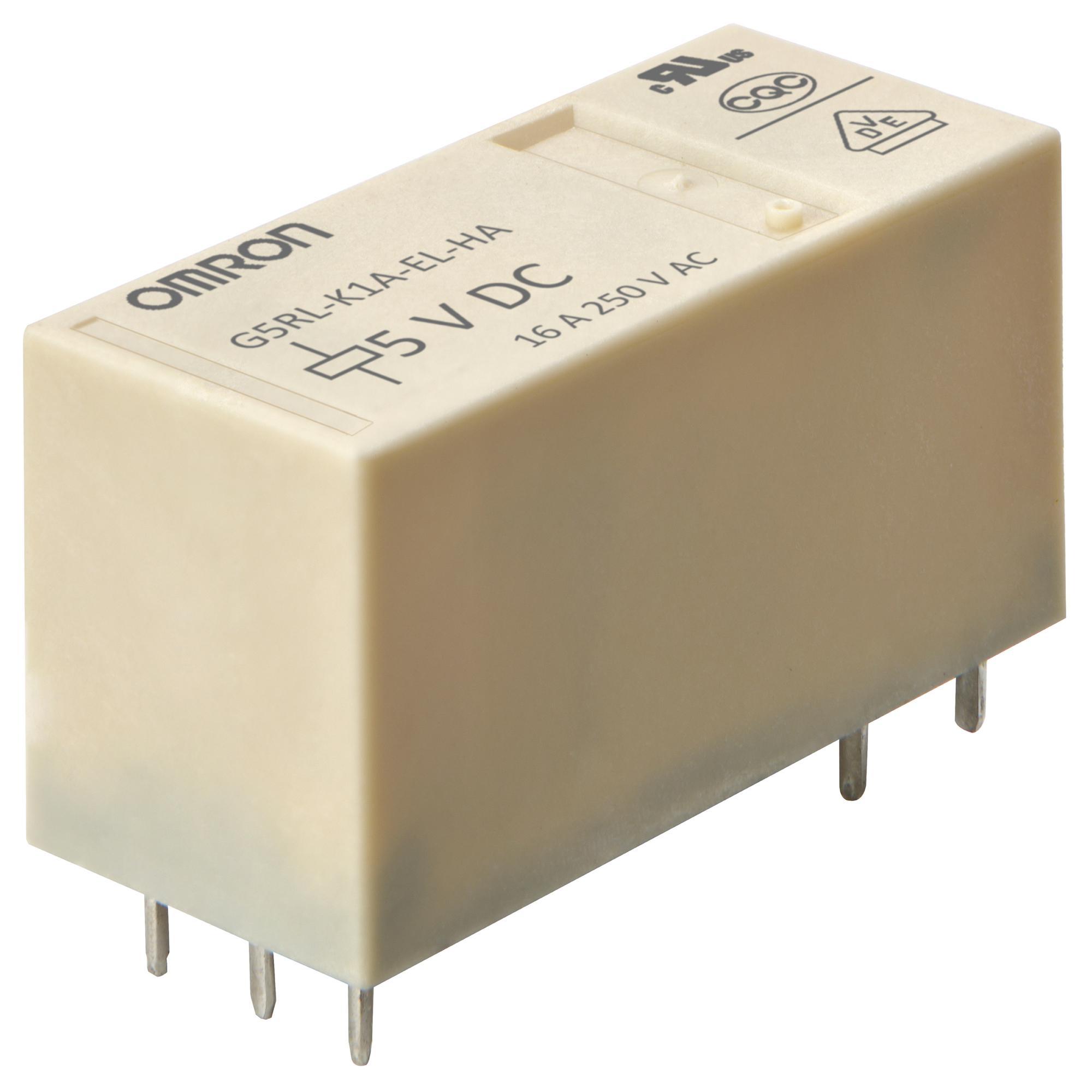 G5RL-K1A-EL-HA   DC5 POWER RELAY, SPST-NO, 5VDC, 16A, THT OMRON