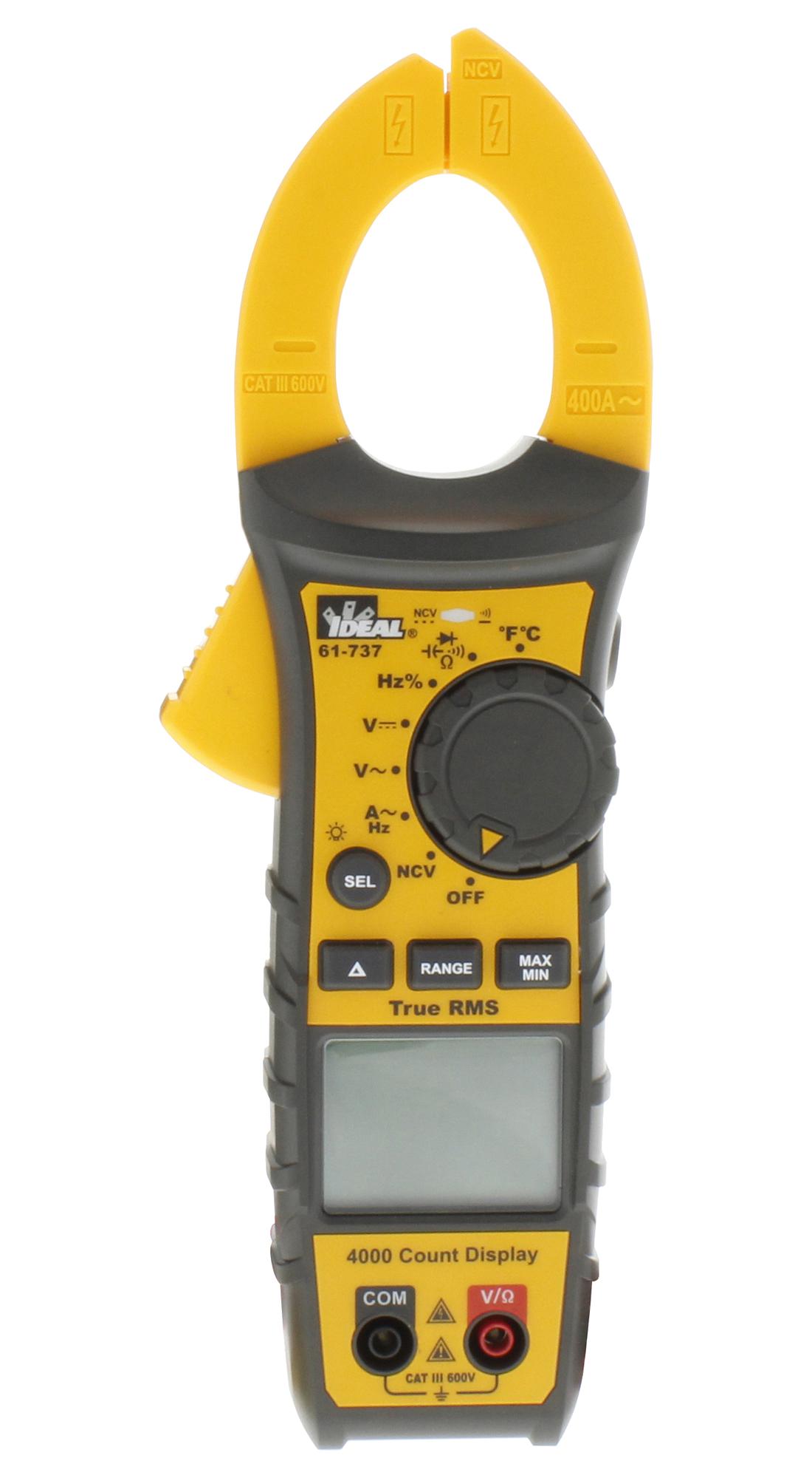 61-737 MULTIMETER, CLAMP, AUTO, TRUE RMS, 400A IDEAL
