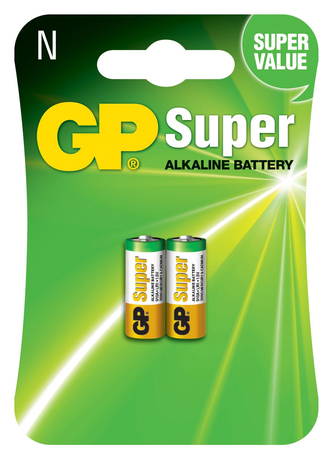 GPPCA910A002 BATTERY, ALKALINE, N, 1.5V, PK2 GP BATTERIES