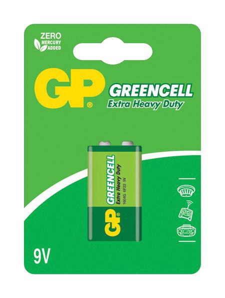 GPPVCF9VG017 BATTERY, ZINC MANGANESE DIOXIDE, PP3, 9V GP BATTERIES