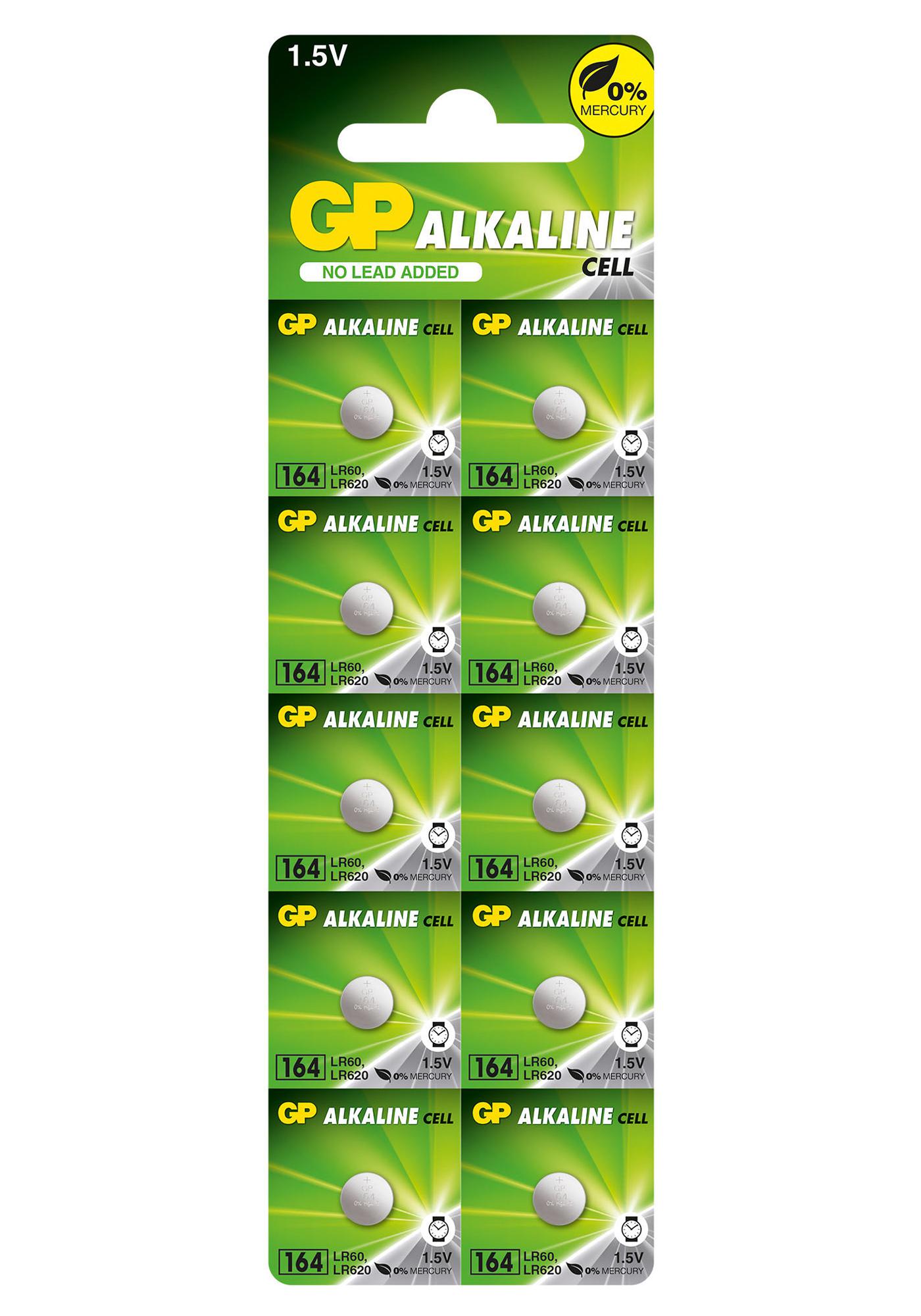 GPPBA164F004 BATTERY, ALKALINE, 1.5V, PK10 GP BATTERIES