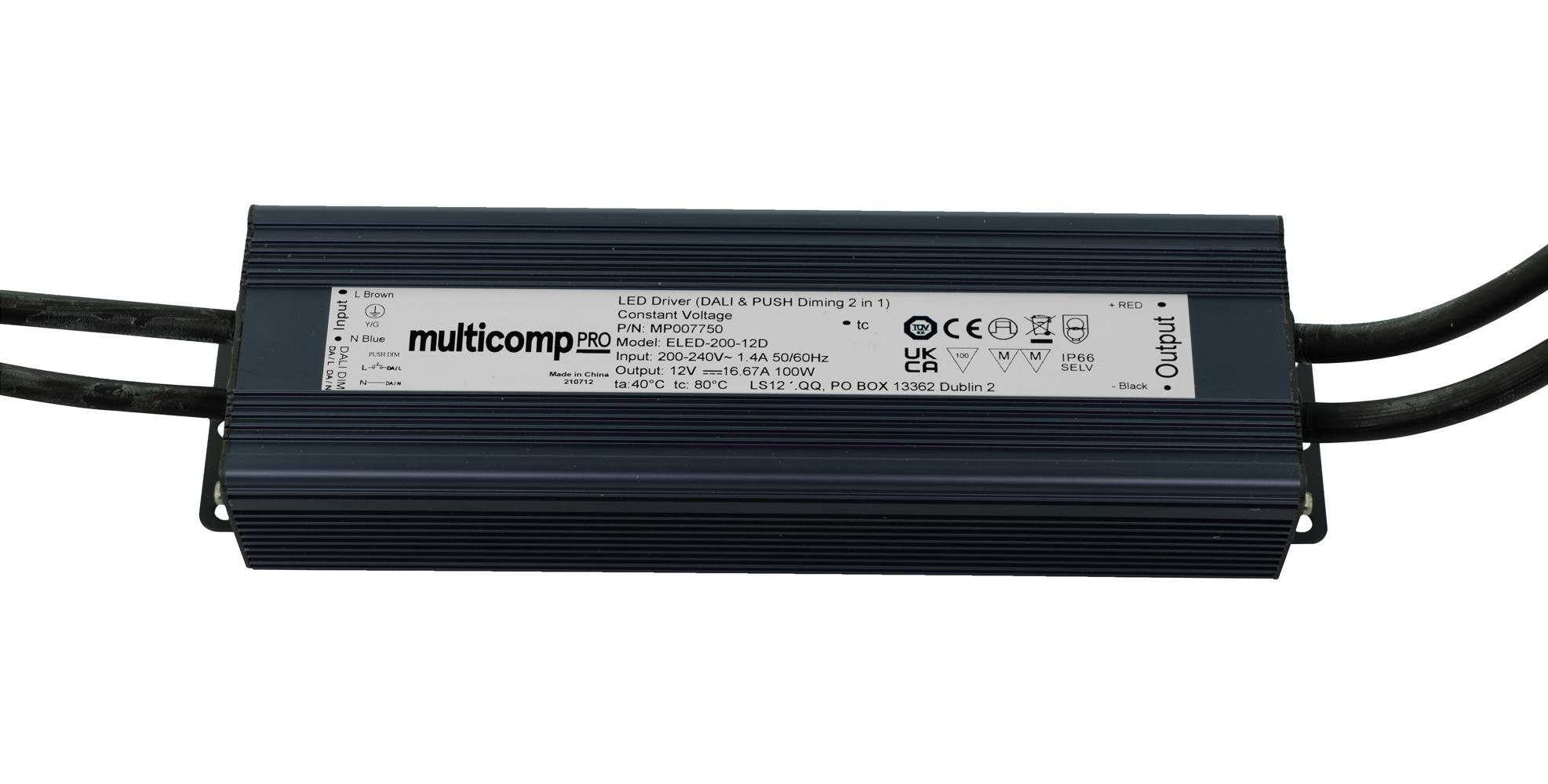 MP007750 LED DRIVER, CONSTANT VOLTAGE, 200W MULTICOMP PRO