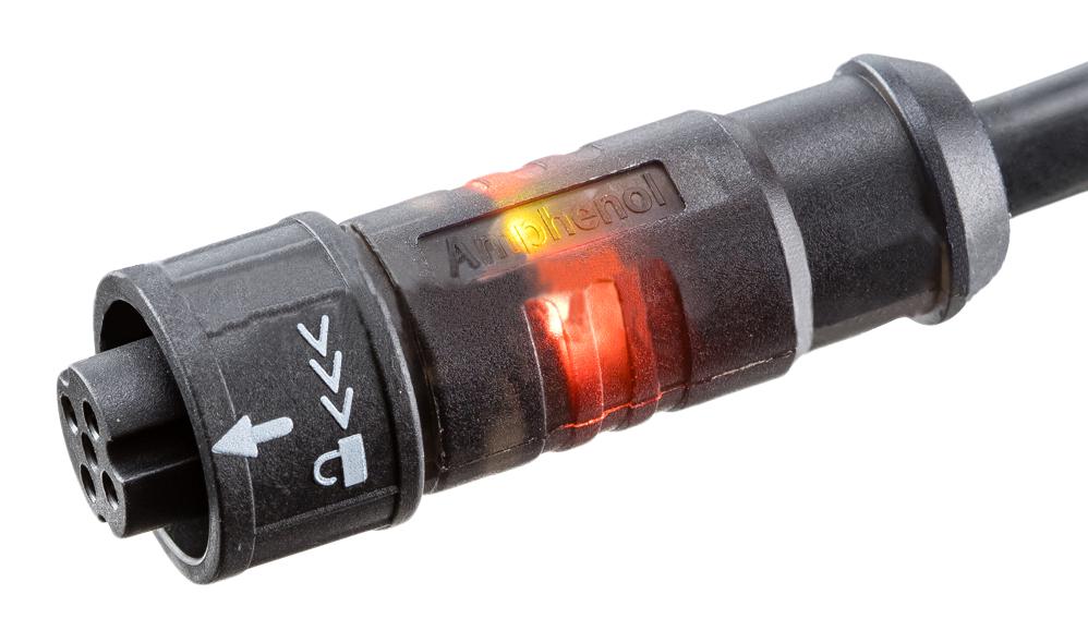 LAD-05BFFM-QL8D10 CIR CABLE, 5P RCPT-FREE END, 10M, BLK AMPHENOL LTW