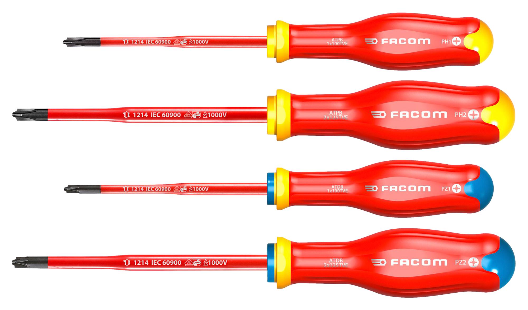 ATB.J4TVE SCRWDRVER, SET, 1000V, 4PCS FACOM