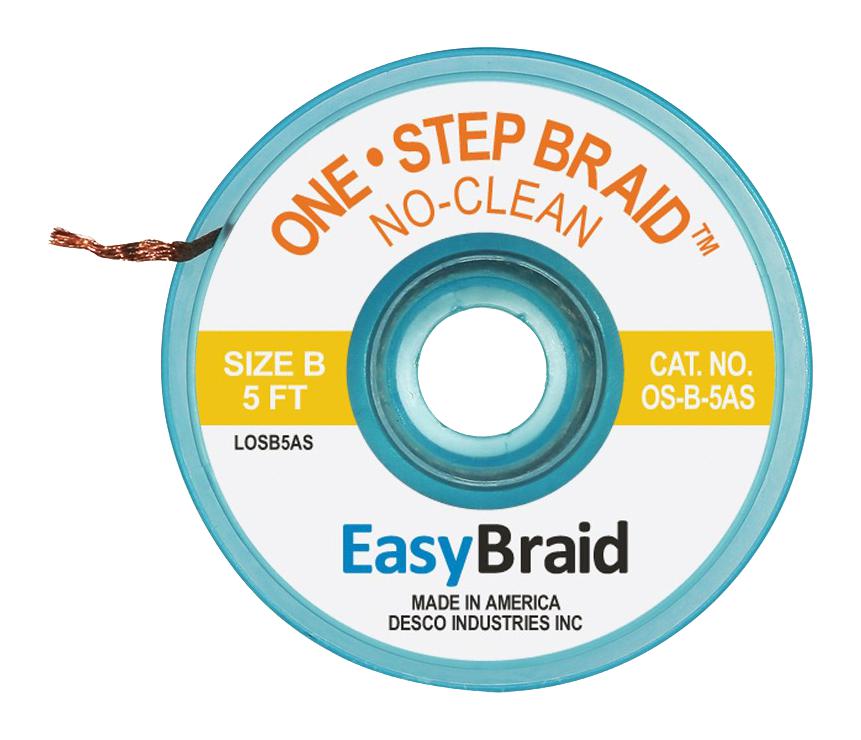 OS-B-5AS DESOLDERING BRAID, 5FT X 0.05" MENDA