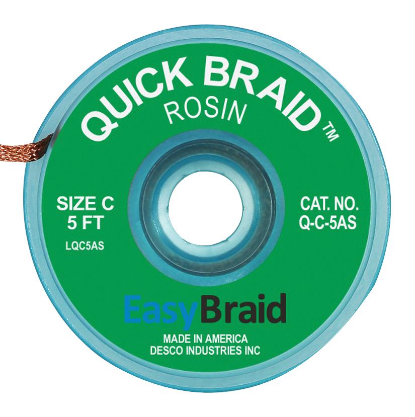 Q-C-5AS DESOLDERING BRAID, 5FT X 0.075" MENDA