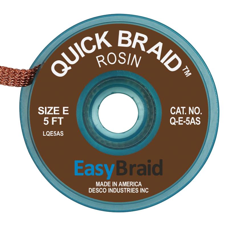 Q-E-5AS DESOLDERING BRAID, 5FT X 0.125" MENDA