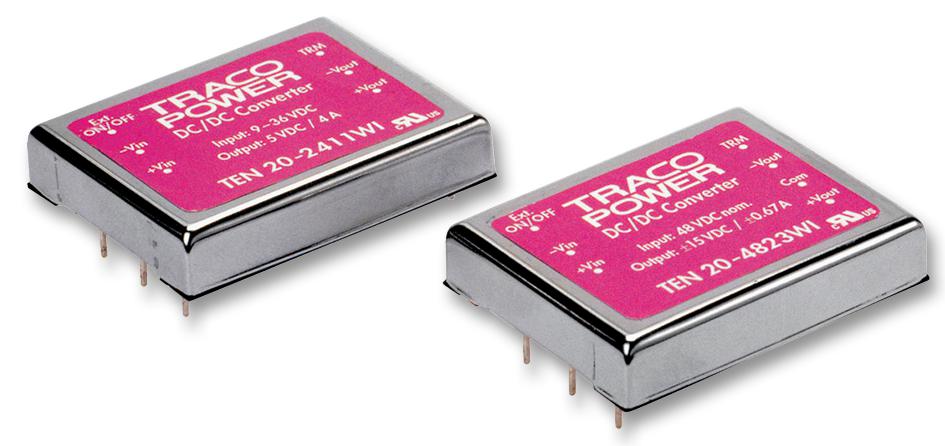 TEN 20-2412WI CONVERTER, DC/DC, 20W, 12V TRACO POWER