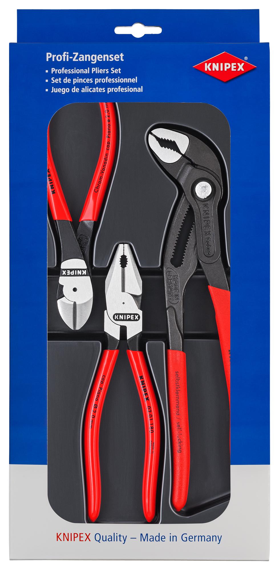 00 20 10 PLIER SET, CARDBOARD BOX, 3PC KNIPEX