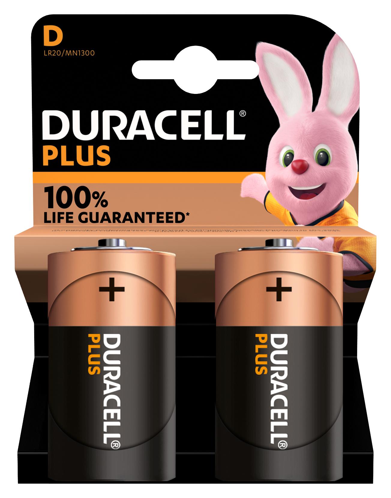 MN1300 P2+/PWR BATTERY, ALKALINE, 1.5V, D DURACELL