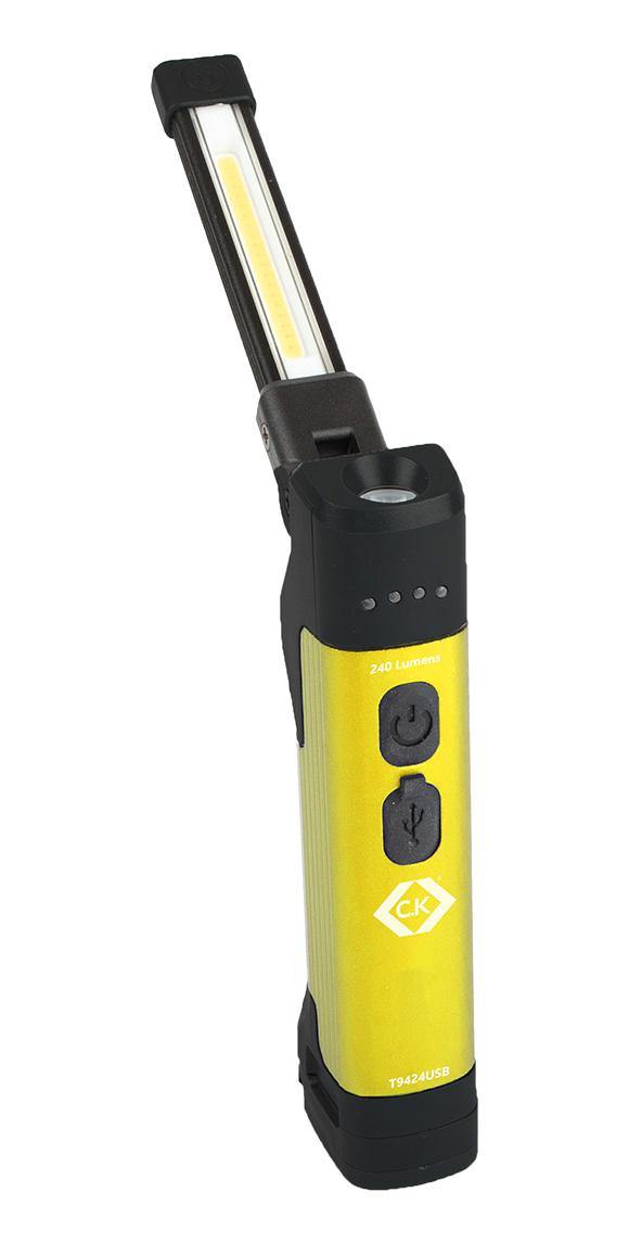 T9424USB INSPECTION LIGHT, COB LED, 240LM, 3.7V CK TOOLS