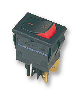 6211691909V ROCKER SWITCH, SPST, BLACK/RED CARLING