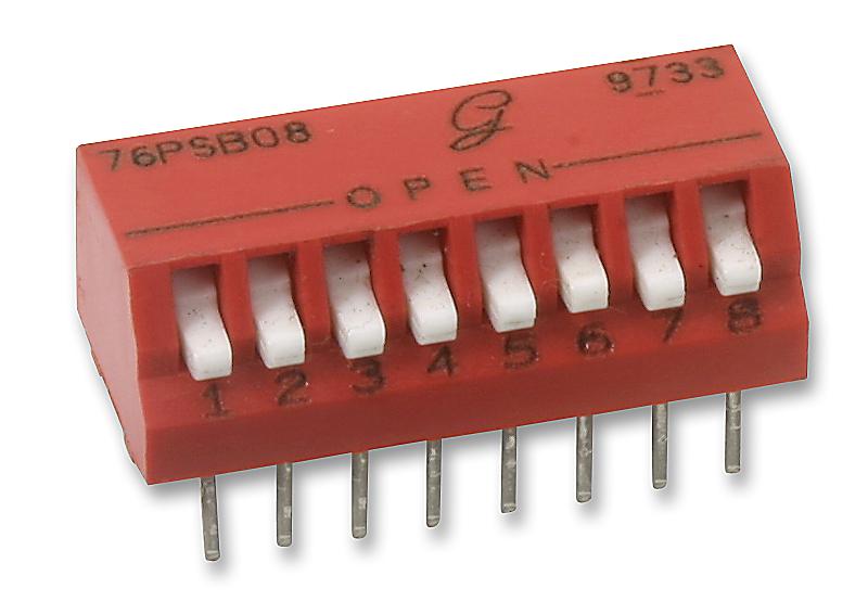 76PSB08T SWITCH, SPST, 8 POS, PIANO ACTUATOR GRAYHILL