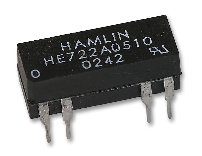 HE722A0510 RELAY, REED, DPST-NO, 200V, 0.5A, THT HAMLIN