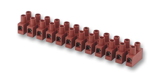 HY435/12 FV TERMINAL BLOCK, BARRIER, 12POS, 6MM2 HYLEC