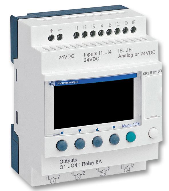 SR2A101FU RELAY, ZELIO, 100-240VAC, 6 DI/4 RO SCHNEIDER ELECTRIC