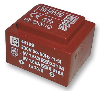 44203 TRANSFORMER, 3.2VA, 230V, 2 X 18V MYRRA
