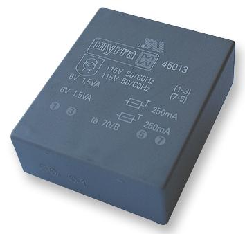 45026 TRANSFORMER, 6VA, 115-230V, 2 X 9V MYRRA