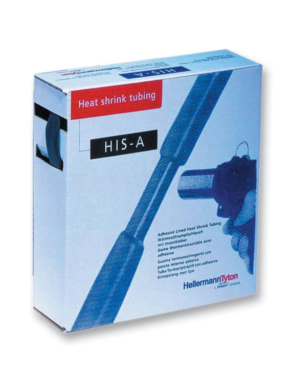308-10900 H/SHRINK TUBING, HIS-A, 9MM, BLACK HELLERMANNTYTON