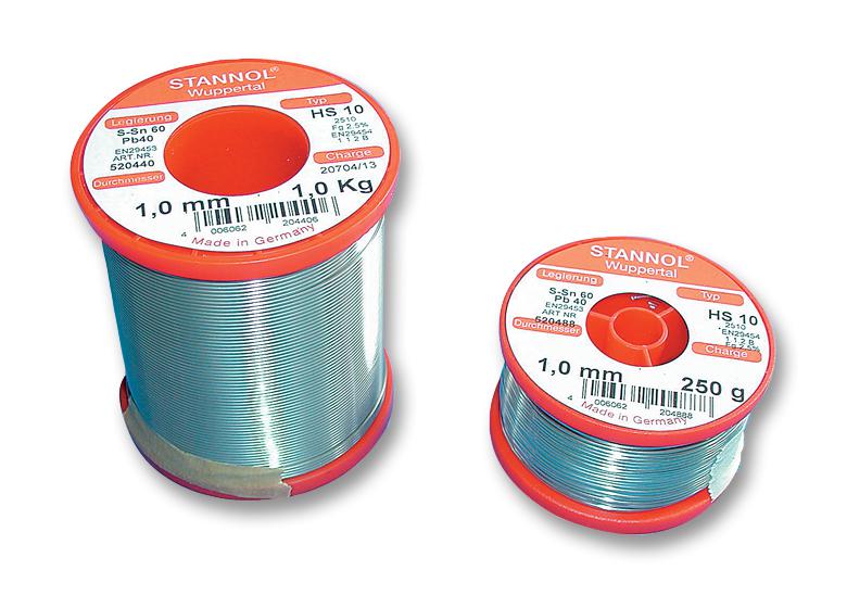 HS10 2510 0,7MM 1KG SOLDER WIRE, 362FLUX, 0.71MM, 1KG STANNOL