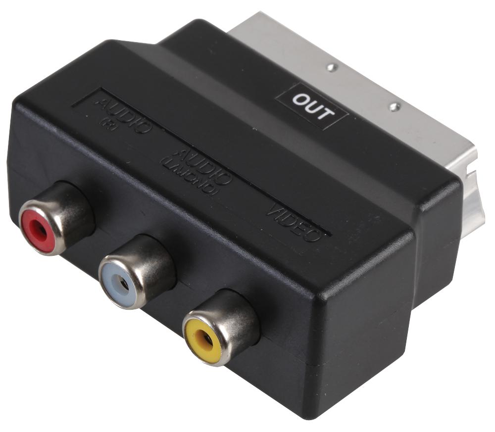 AR71328 ADAPTOR, SCART PLUG TO 3 PHONO RCPT PRO SIGNAL