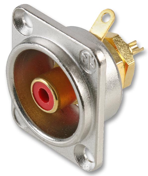 NF2D-2 SOCKET, PHONO, D SHELL, RED NEUTRIK