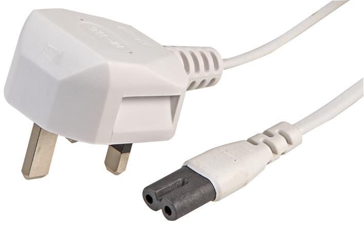 HP-W13-0.50MWLVB-C2 LEAD 13A PLUG TO FIG 8 0.50M WHITE PRO ELEC
