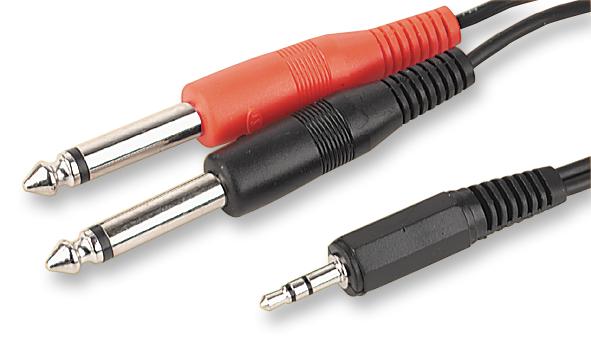 JR8007-2M LEAD, 3.5MM JACK-2X6.35MM JACK, 2M MULTICOMP PRO