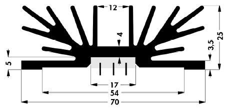 SK 64/75 SA 2 XM 3 HEAT SINK, TO-220 FISCHER ELEKTRONIK