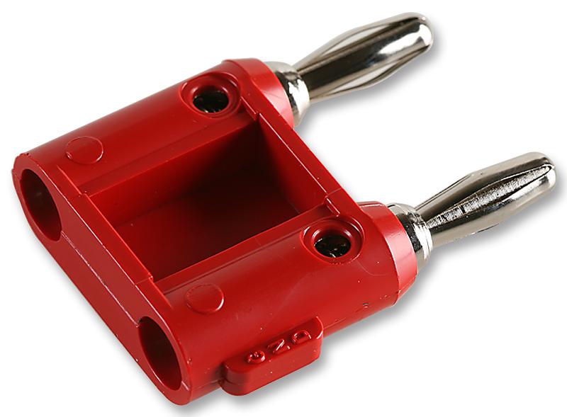 1330-2 ADAPTOR, 2 4MM PLUG-CABLE, RED POMONA