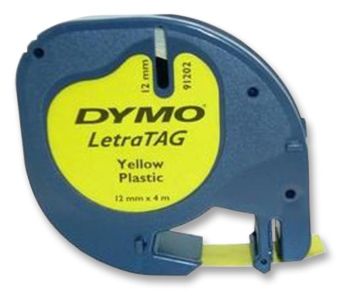 S0721620 LABEL, TAPE, PLASTIC, YELLOW, 12MMX4M DYMO