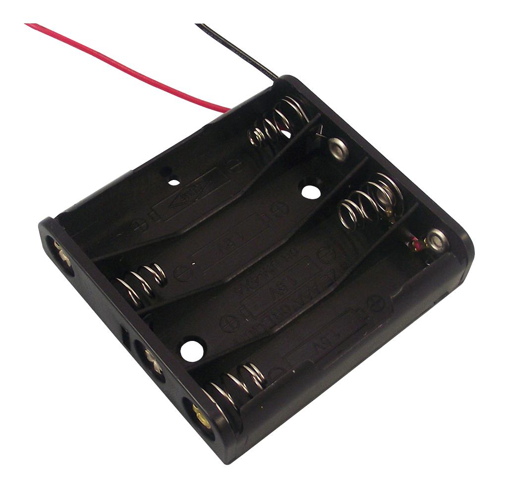 2478 BATTERY HOLDER, LEADED, 4 X AA KEYSTONE