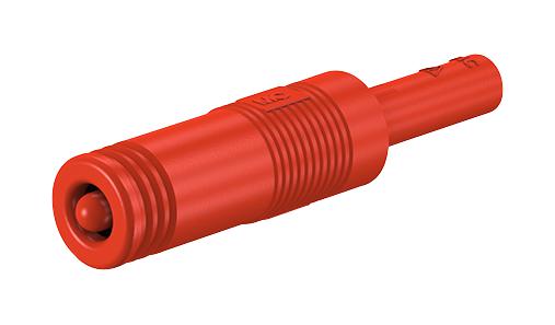 24.116-22 ADAPTOR, 4MM PLUG-4MM SKT, RED STAUBLI