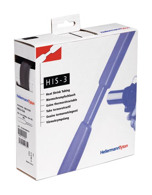 300-32540 HEATSHRINK, 25.4MM, BLACK, 5M HELLERMANNTYTON