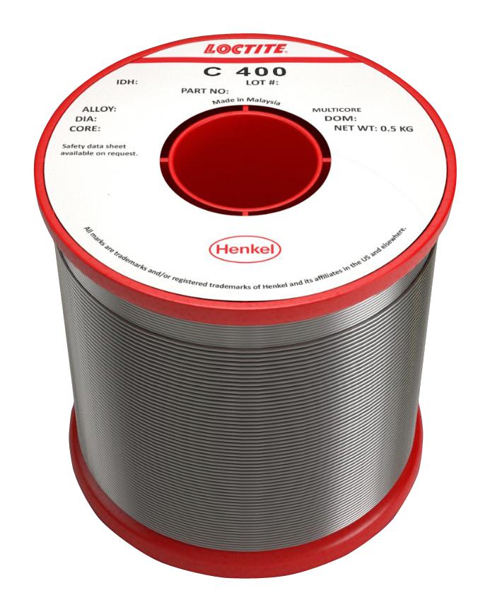 C 400 60EN 5C 0.7MM S 500G SOLDER WIRE, CRYSTAL 400, 0.71MM, 500G MULTICORE / LOCTITE