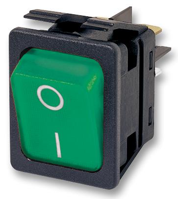 C6053ALNAM SWITCH, DPST, ILL GRN, SPLASHPROOF ARCOLECTRIC (BULGIN LIMITED)