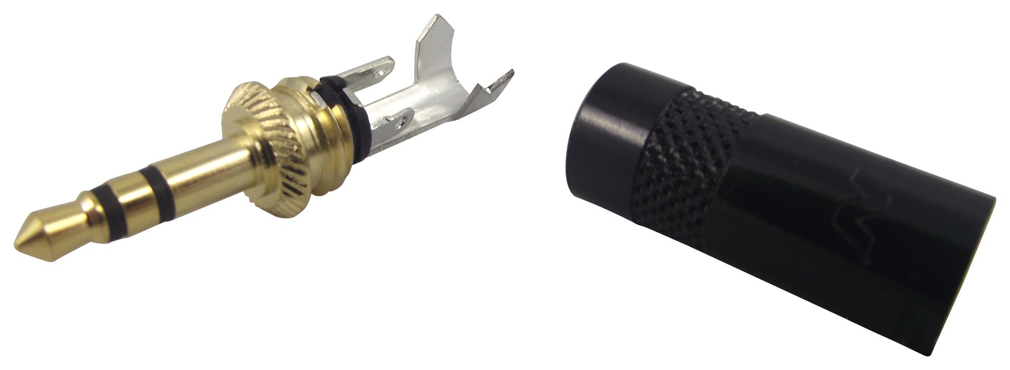 NYS231BG PLUG, 3.5MM JACK, STRAIGHT, GOLD NEUTRIK