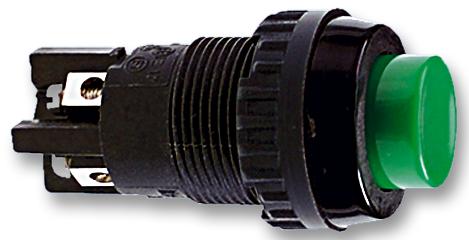 1.01.102.001/0507 SWITCH, PUSHBUTTON, MOM, OPAQUE, GREEN RAFI