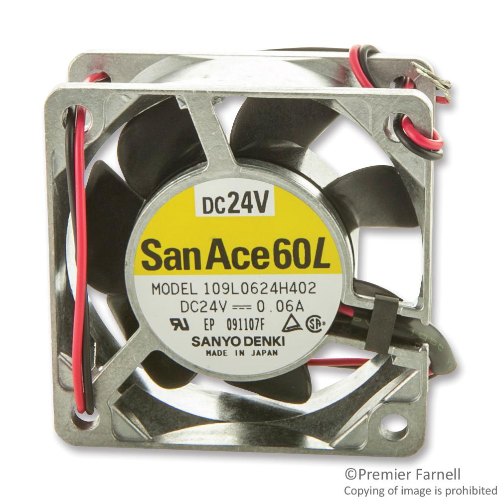 109L0624H402 FAN, LONG LIFE, 60MM, 24VDC SANYO DENKI