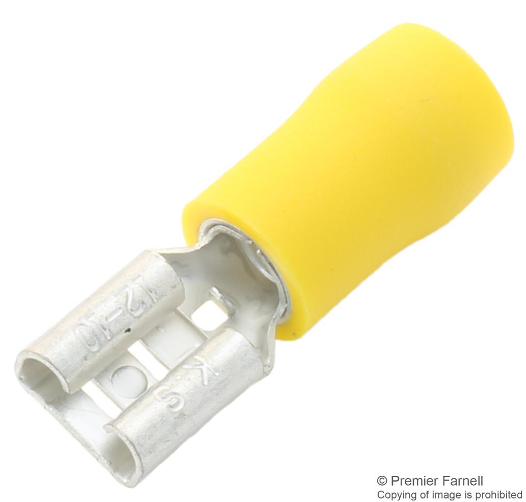 FDD5-250 CRIMP TERMINAL, FEMALE, YELLOW, PK100 MULTICOMP PRO