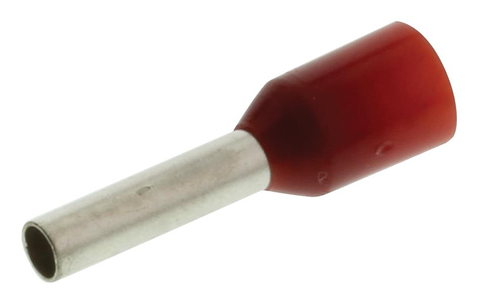 E1508-RED FERRULE, 16AWG, 14MM, NYLON, RED, PK100 MULTICOMP PRO