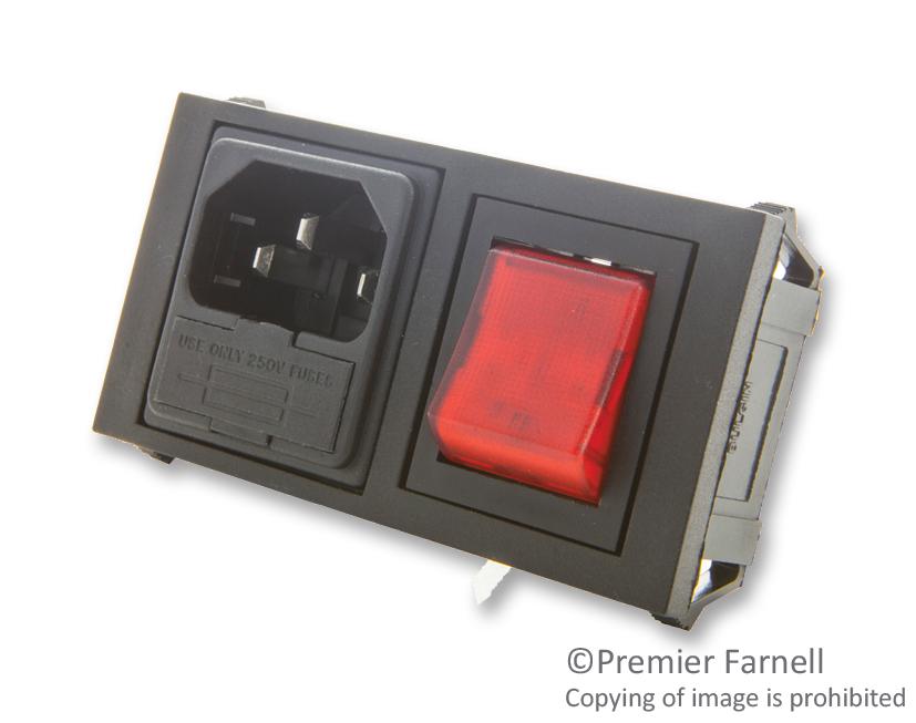 BZH01/Z0000/11 INLET, IEC, SWITCHED, RED BULGIN LIMITED