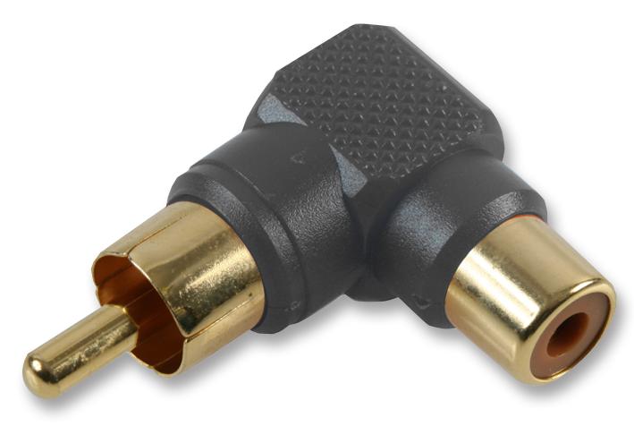 PSG02734 PHONO ADAPTOR, 90DEG, GOLD, BLK PRO SIGNAL