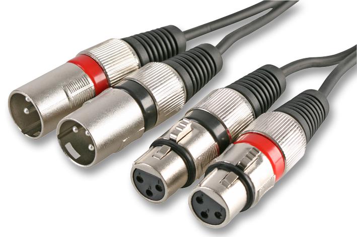 PLS00205 LEAD, 2X XLR PLUGS TO SKTS, 3M PULSE